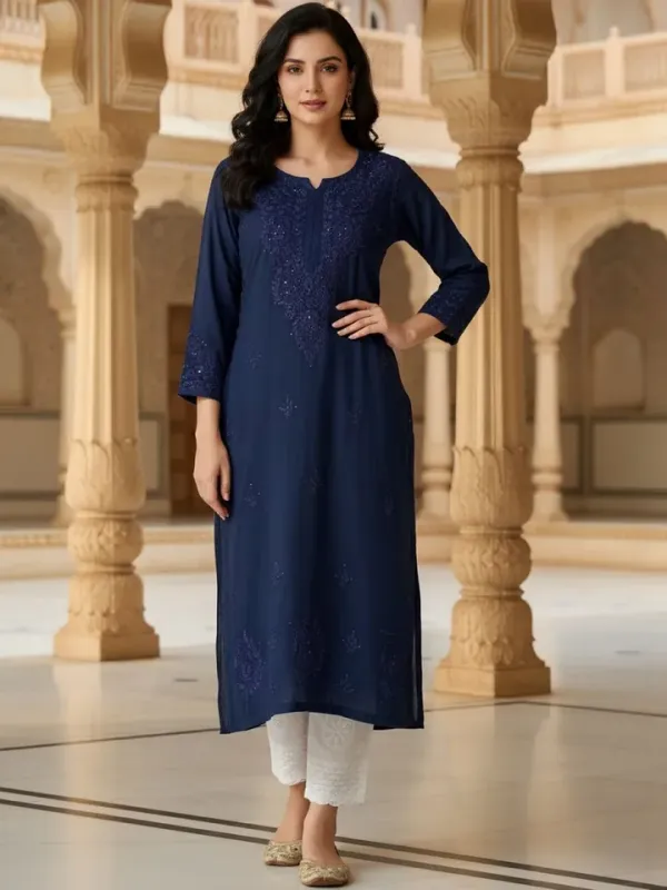 Nazakat_Rayon_Chikankari_Kurti_with_Dyed_Mukaish_Work