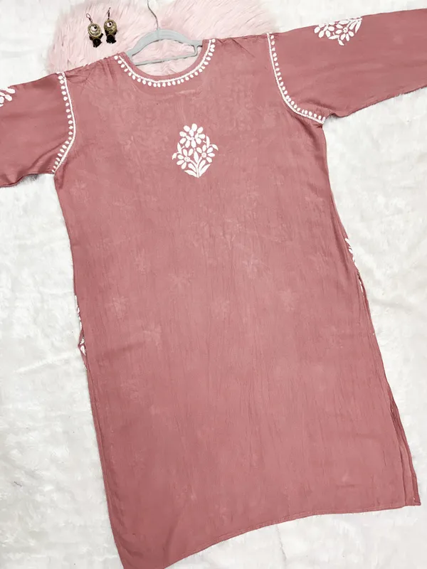 Plus_Size_Rayon_Chikankari_Kurti_Hand_Embroided