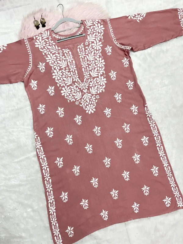 Plus_Size_Rayon_Chikankari_Kurti_Hand_Embroided