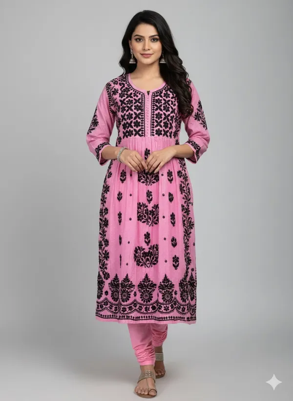Zara_Cotton_Nayera-Cut_Lucknowi_Chikankari_Kurti