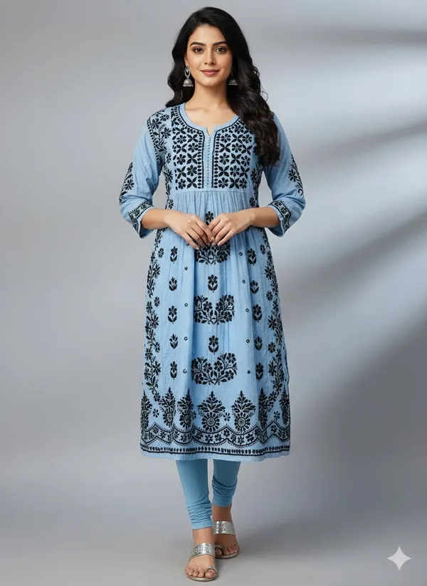Zara_Cotton_Nayera-Cut_Lucknowi_Chikankari_Kurti
