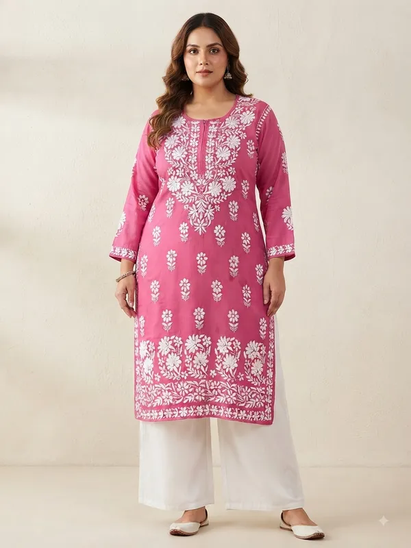 Premium_Modal_Lucknowi_Chikankari_Kurti
