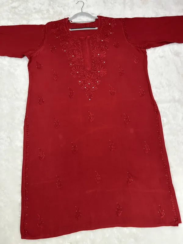 Premium_Rayon_Lucknowi_Chikankari_Kurti_Palazzo_Set_with_Handcrafted_Mukesh_Work
