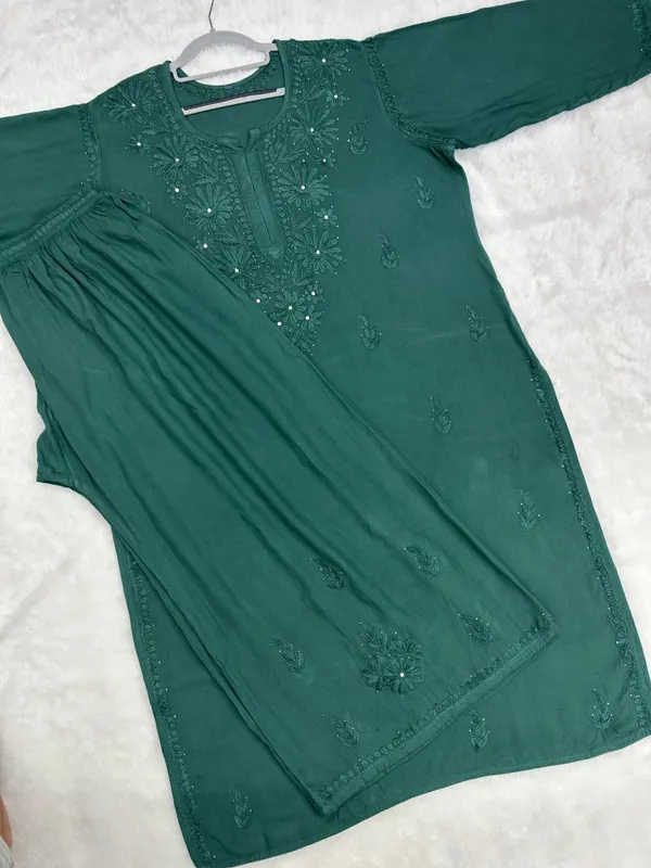 Premium_Rayon_Lucknowi_Chikankari_Kurti_Palazzo_Set_with_Handcrafted_Mukesh_Work