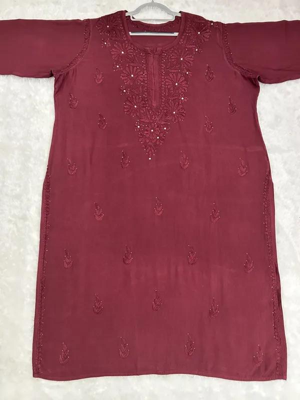 Premium_Rayon_Lucknowi_Chikankari_Kurti_Palazzo_Set_with_Handcrafted_Mukesh_Work