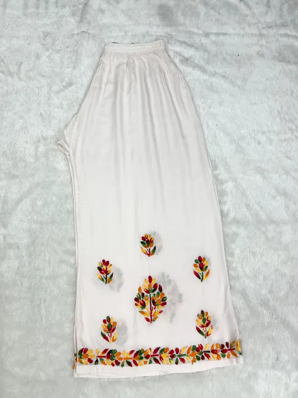 Premium_Rayon_Multicolor_Thread_Chikankari_Kurti_Palazzo_Set_