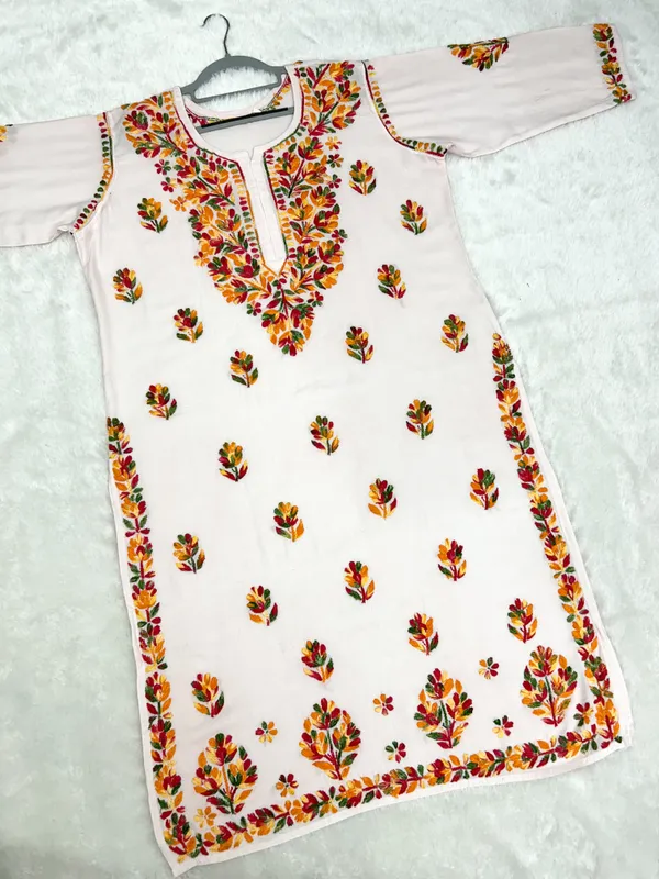 Premium_Rayon_Multicolor_Thread_Chikankari_Kurti_Palazzo_Set_