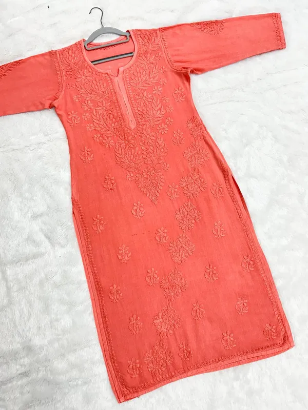 Premium_Rayon_Tone_to_Tone_Chikankari_Kurti_with_3D_Hand_Embroidery