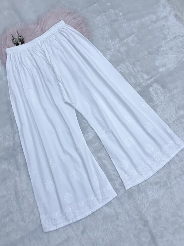 Premium_White_Cotton_Chikankari_Palazzo_with_Adjustable_Drawstring_Waist