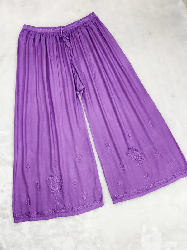 Rayon_Chikankari_Dyed_Kurti_Palazzo_Set