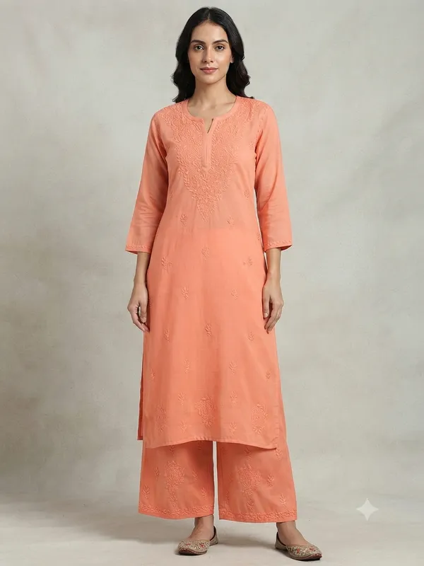 Rayon_Chikankari_Dyed_Kurti_Palazzo_Set