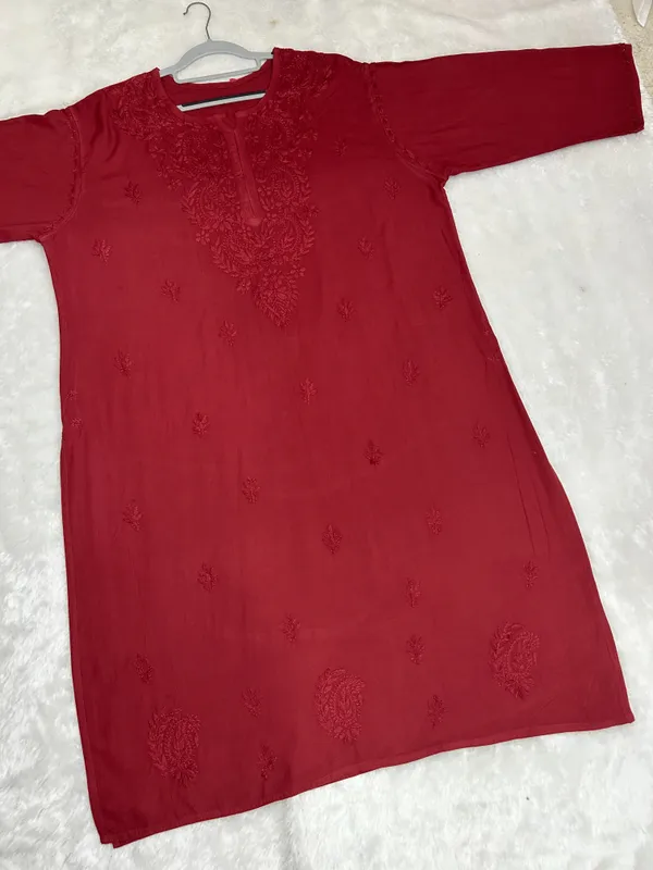 Rayon_Chikankari_Dyed_Kurti_Palazzo_Set