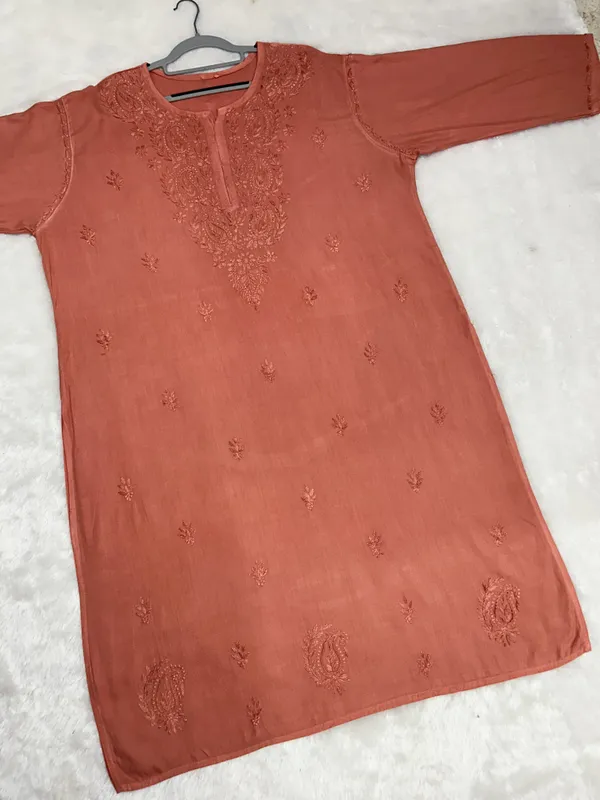 Rayon_Chikankari_Dyed_Kurti_Palazzo_Set