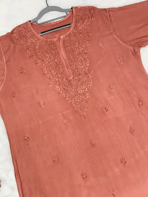 Rayon_Chikankari_Dyed_Kurti_Palazzo_Set