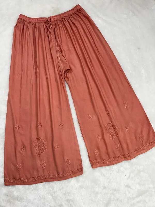 Rayon_Chikankari_Dyed_Kurti_Palazzo_Set