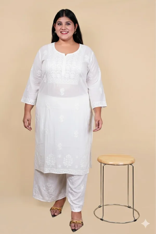 Premium_White_Rayón_Chikankari_Kurti