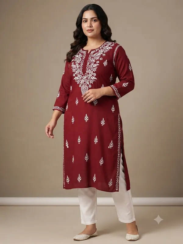 Rayon_Ghaspatti_Chikankari_Plus_Size_Kurti_for_Women