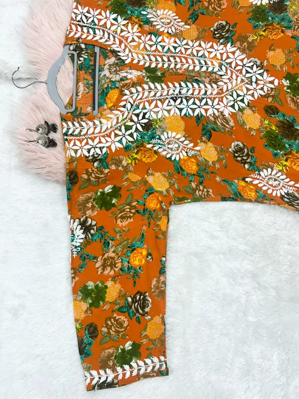 Rayon_Hand_Embroidered_Chikankari_Kurti_for_Women_|_Soft_&_Stylish