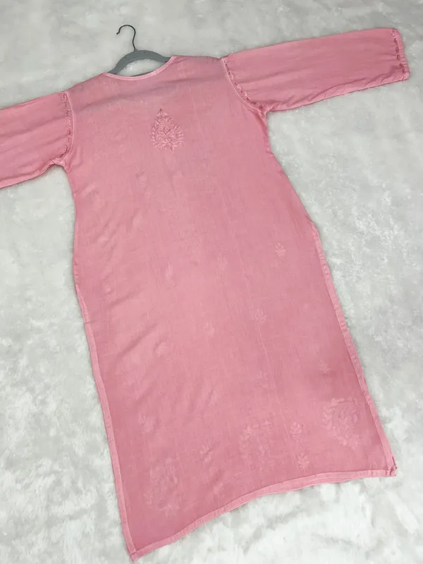 Peach_Rayon_Chikankari_Palazzo_Set_with_Lace_Dupatta