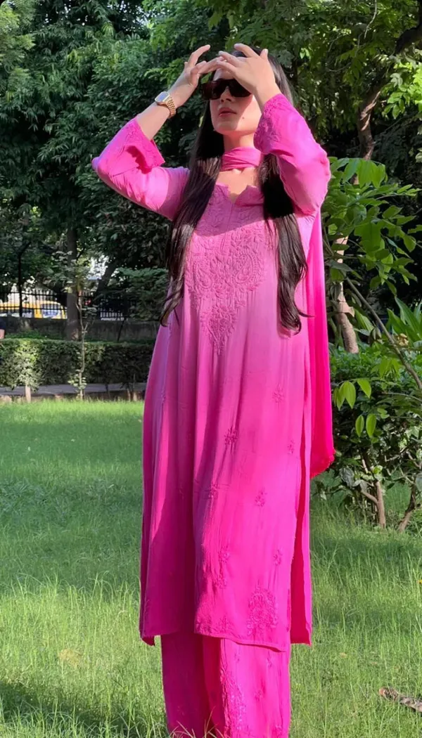 Pink_Rayon_Chikankari_Palazzo_Set_with_Lace_Dupatta