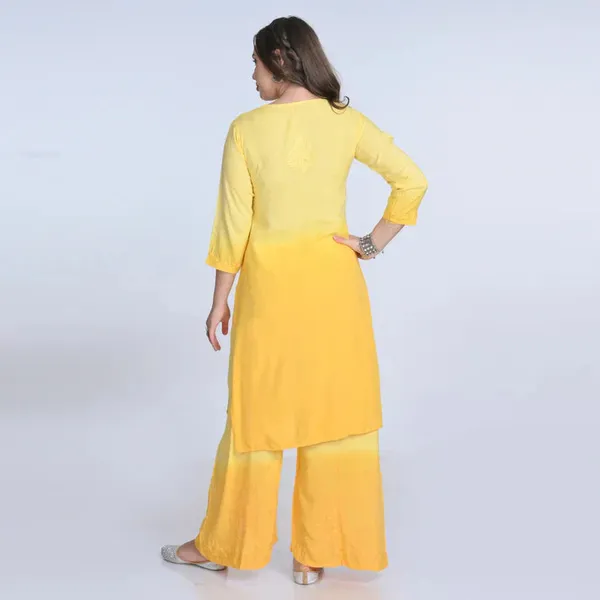 Yellow_Rayon_Chikankari_Palazzo_Set_with_Lace_Dupatta