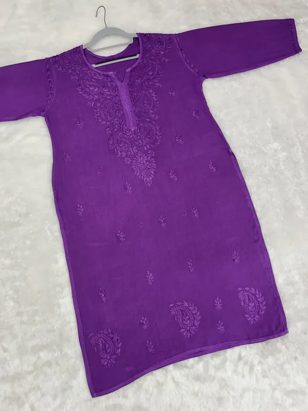 Purple_Rayon_Chikankari_Palazzo_Set_with_Lace_Dupatta