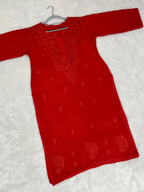 Red_Rayon_Chikankari_Palazzo_Set_with_Lace_Dupatta