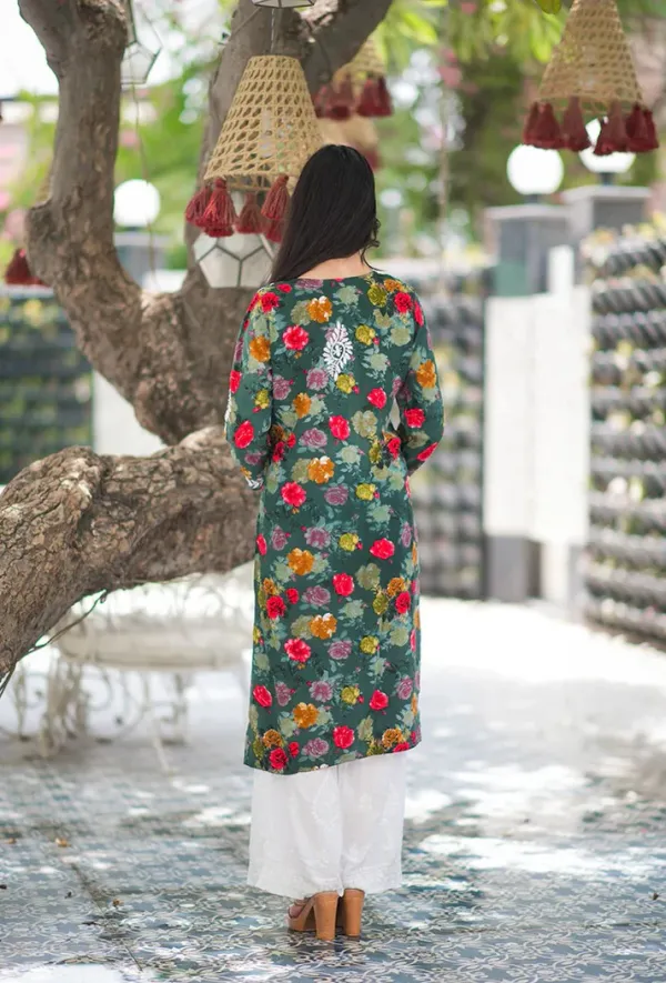 Rayon_Hand_Embroidered_Chikankari_Kurti_for_Women_|_Soft_&_Stylish