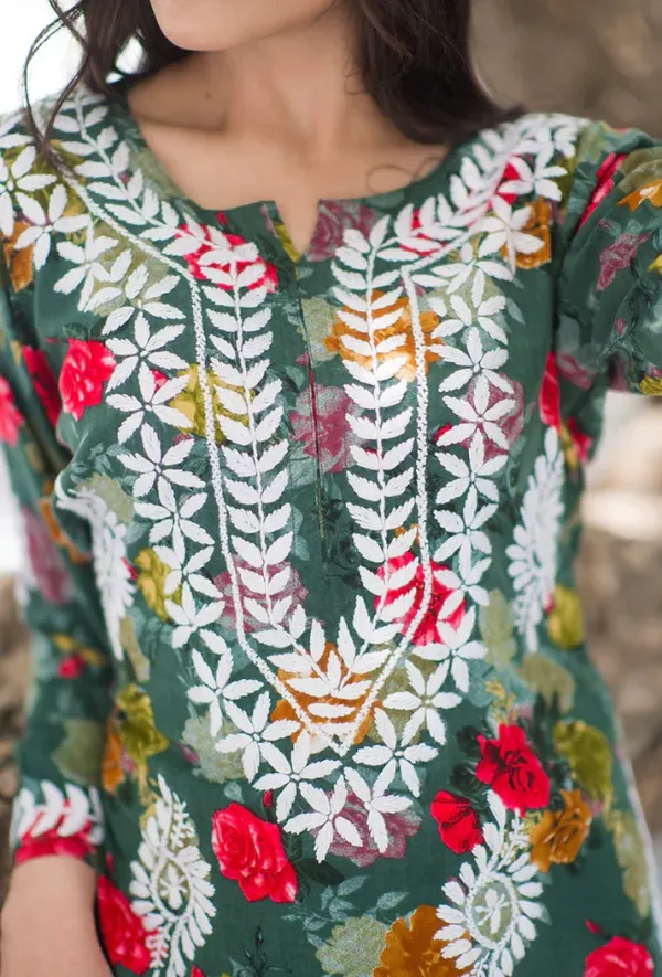 Rayon_Hand_Embroidered_Chikankari_Kurti_for_Women_|_Soft_&_Stylish