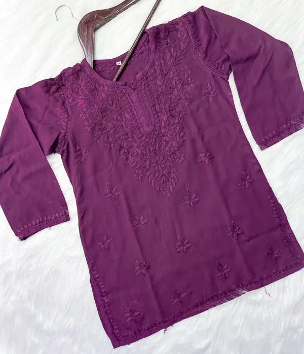 Short_Rayon_Lucknowi_Chikankari_Top_for_Women_|_Comfortable_&_Non-Transparent_Fabric