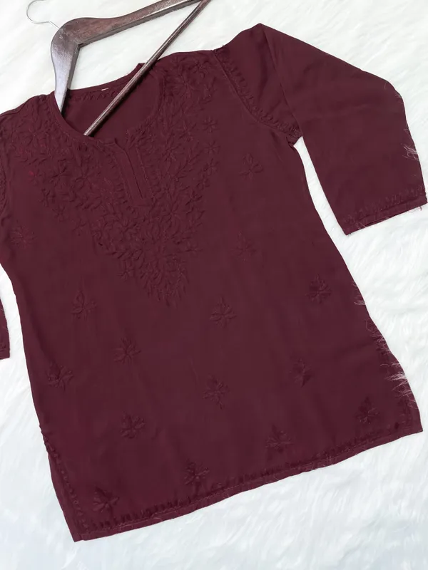 Short_Rayon_Lucknowi_Chikankari_Top_for_Women_|_Comfortable_&_Non-Transparent_Fabric