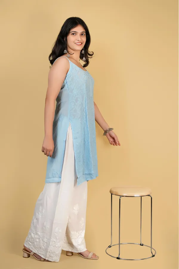 Powder_Blue_Viscose_Lucknowi_Chikankari_Hand_Embroided_Top_For_Women