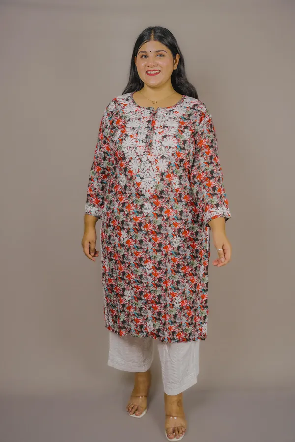 Floral_Printed_Chikankari_Kurti_–_Soft_Rayon_&_Elegant_Plus_Size_Fit