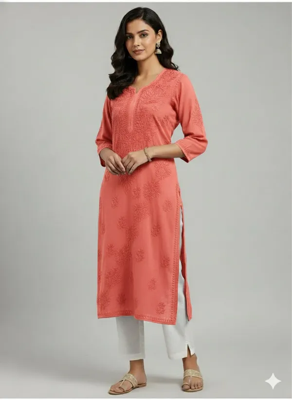 Premium_Rayon_Tone_to_Tone_Chikankari_Kurti_with_3D_Hand_Embroidery