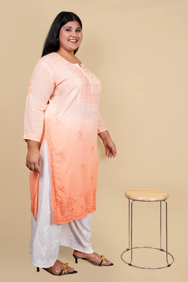Plus_Size_Modal_Lucknowi_Chikankari_Hand_Embroided_Kurti_For_Women