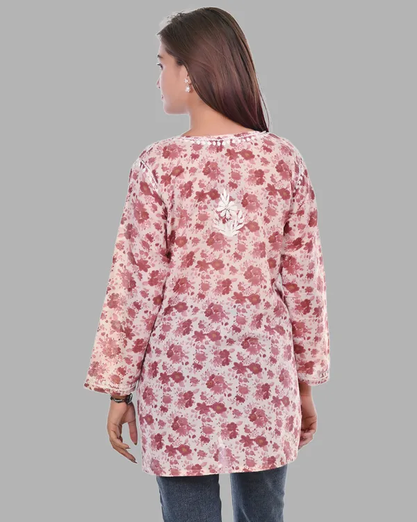 Pooja_Short_Mul_Cotton_Printed_Chikankari_Top
