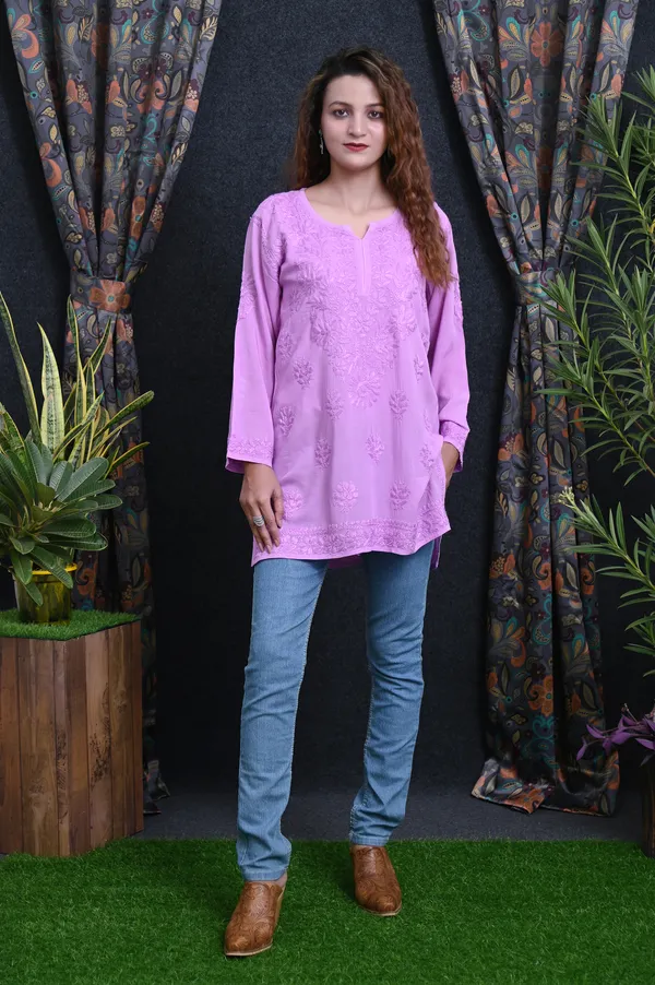 Purple_Modal_Lucknowi_Chikankari_Hand_Embroided_Top_For_Women