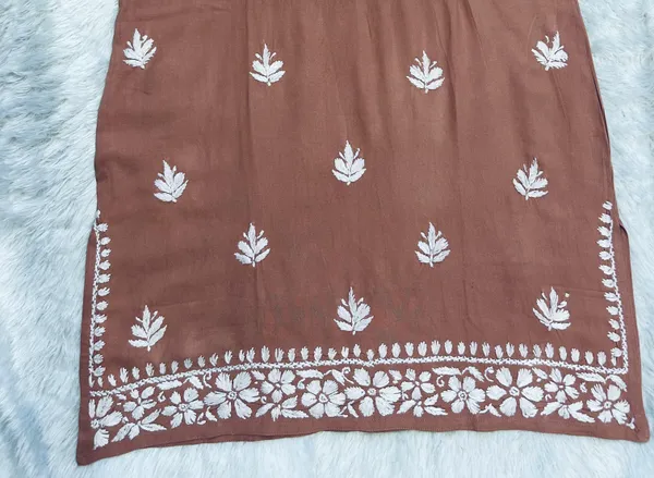 Brown_Rayon_Lucknowi_Chikankari_Hand_Embroided_Top_For_Women