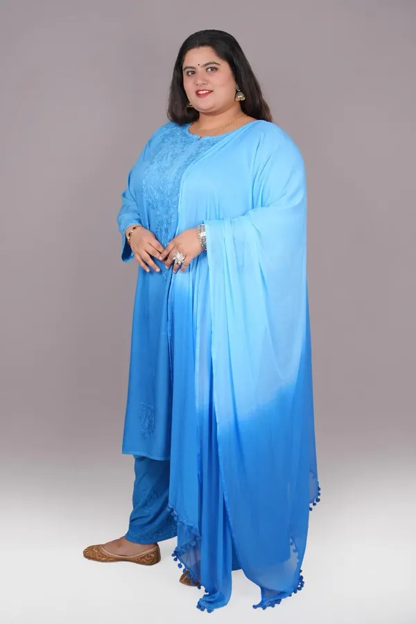 Blue_Rayon_Chikankari_Palazzo_Set_with_Lace_Dupatta