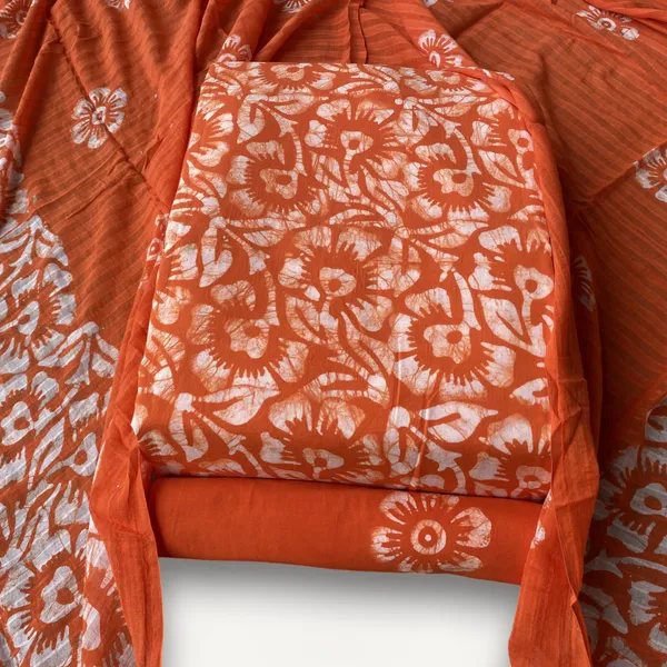 Batik Print Orange Exclusive Handmade Soft Cotton Batik Print Dress Material for Women Price in India Buy Batik Print Orange Exclusive Handmade Soft