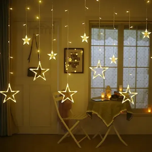 CINEFX'S_Decorative_6+6_Star_Curtain_LED_Lights_(Yellow,_2.5_Meter,_138_LED,Corded_electric,Plastic,Oval)