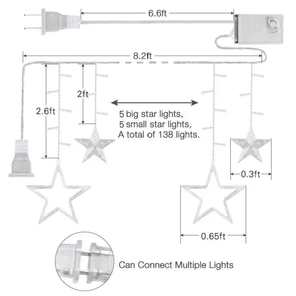 CINEFX'S_Decorative_6+6_Star_Curtain_LED_Lights_(Yellow,_2.5_Meter,_138_LED,Corded_electric,Plastic,Oval)