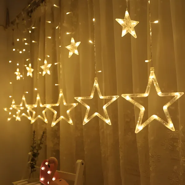 CINEFX'S_Decorative_6+6_Star_Curtain_LED_Lights_(Yellow,_2.5_Meter,_138_LED,Corded_electric,Plastic,Oval)