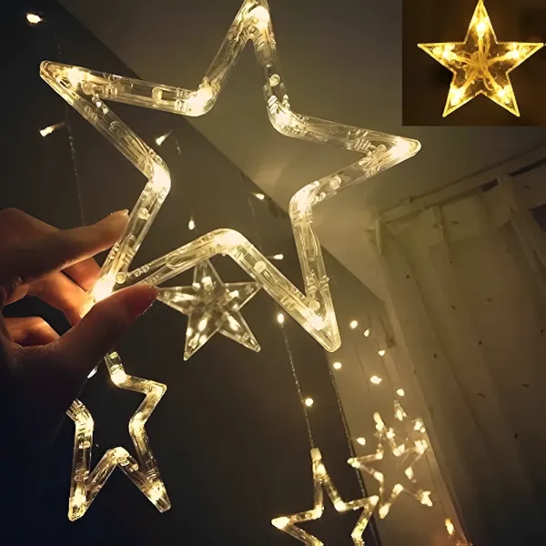 CINEFX'S_Decorative_6+6_Star_Curtain_LED_Lights_(Yellow,_2.5_Meter,_138_LED,Corded_electric,Plastic,Oval)