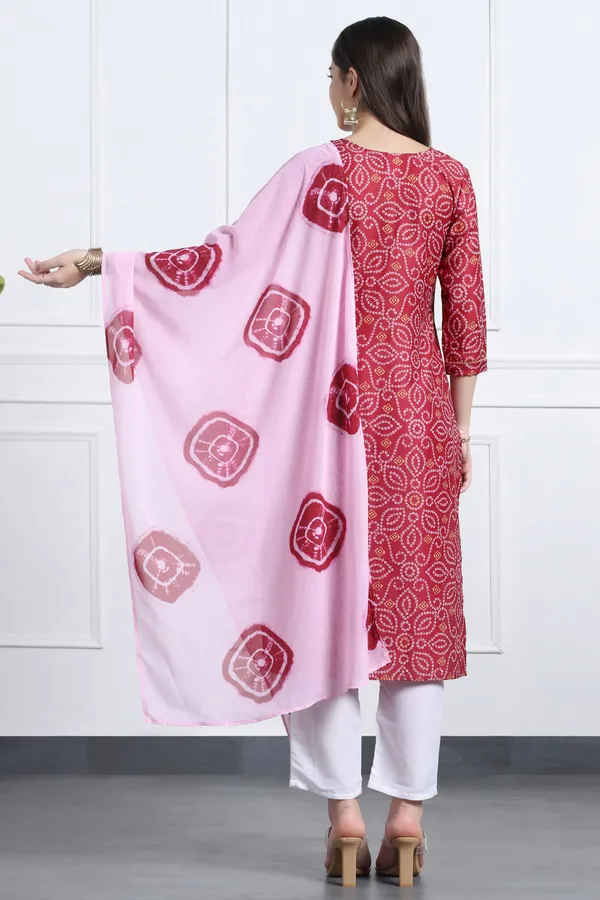 Maroon_Muslin_Ankle_Length_Kurta_Pant_Suit_Set
