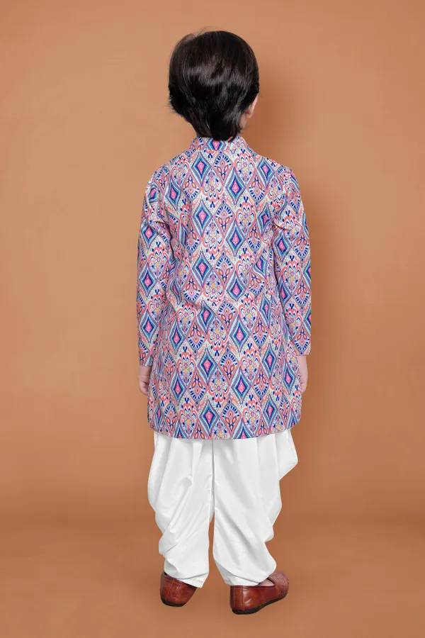 Multicolor_A_Line_Kurta_With_Dhoti_Set_For_Boys