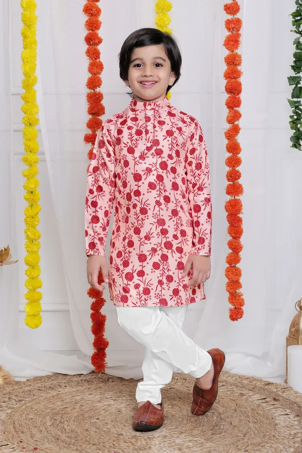Cream_A_Line_Kurta_With_Pyjama_Set_For_Boys