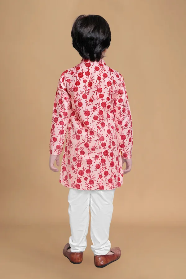 Cream_A_Line_Kurta_With_Pyjama_Set_For_Boys