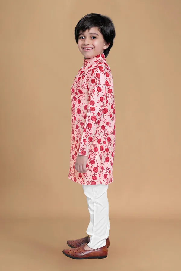 Cream_A_Line_Kurta_With_Pyjama_Set_For_Boys