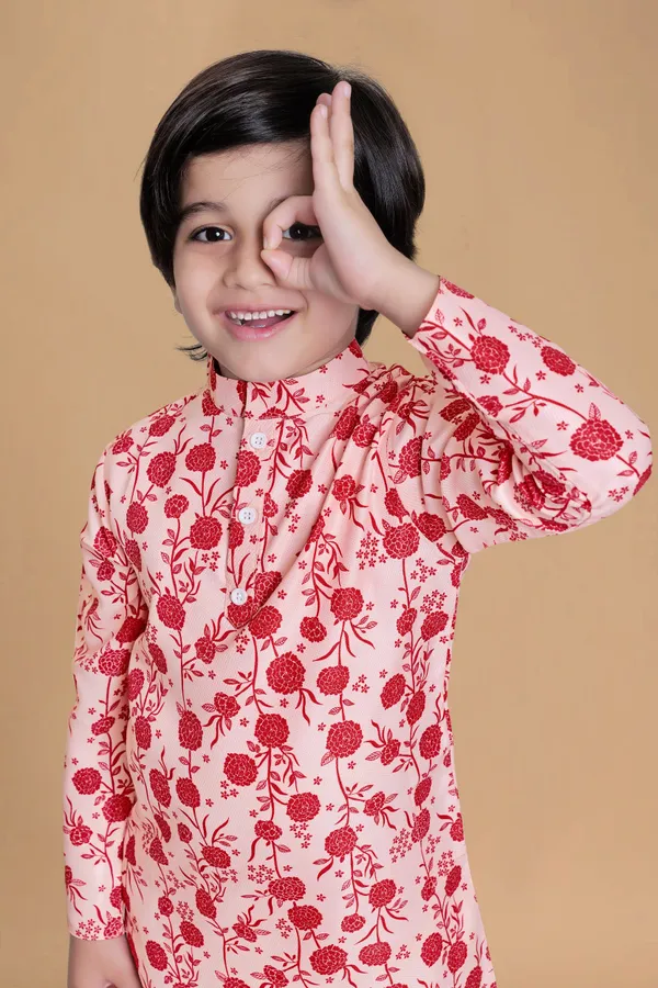 Cream_A_Line_Kurta_With_Pyjama_Set_For_Boys